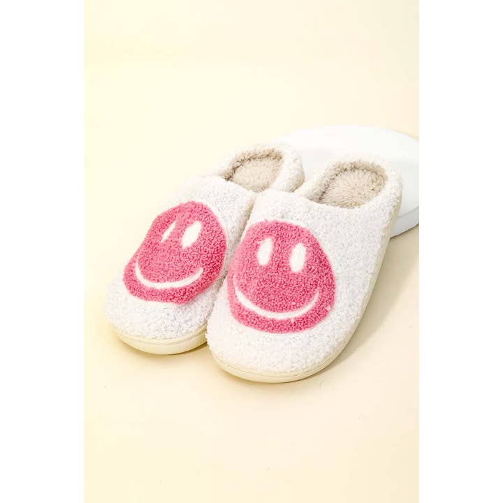 Anarchy Street - Wholesale Slippers - Women's - Happy Face Fuzzy Slippers3