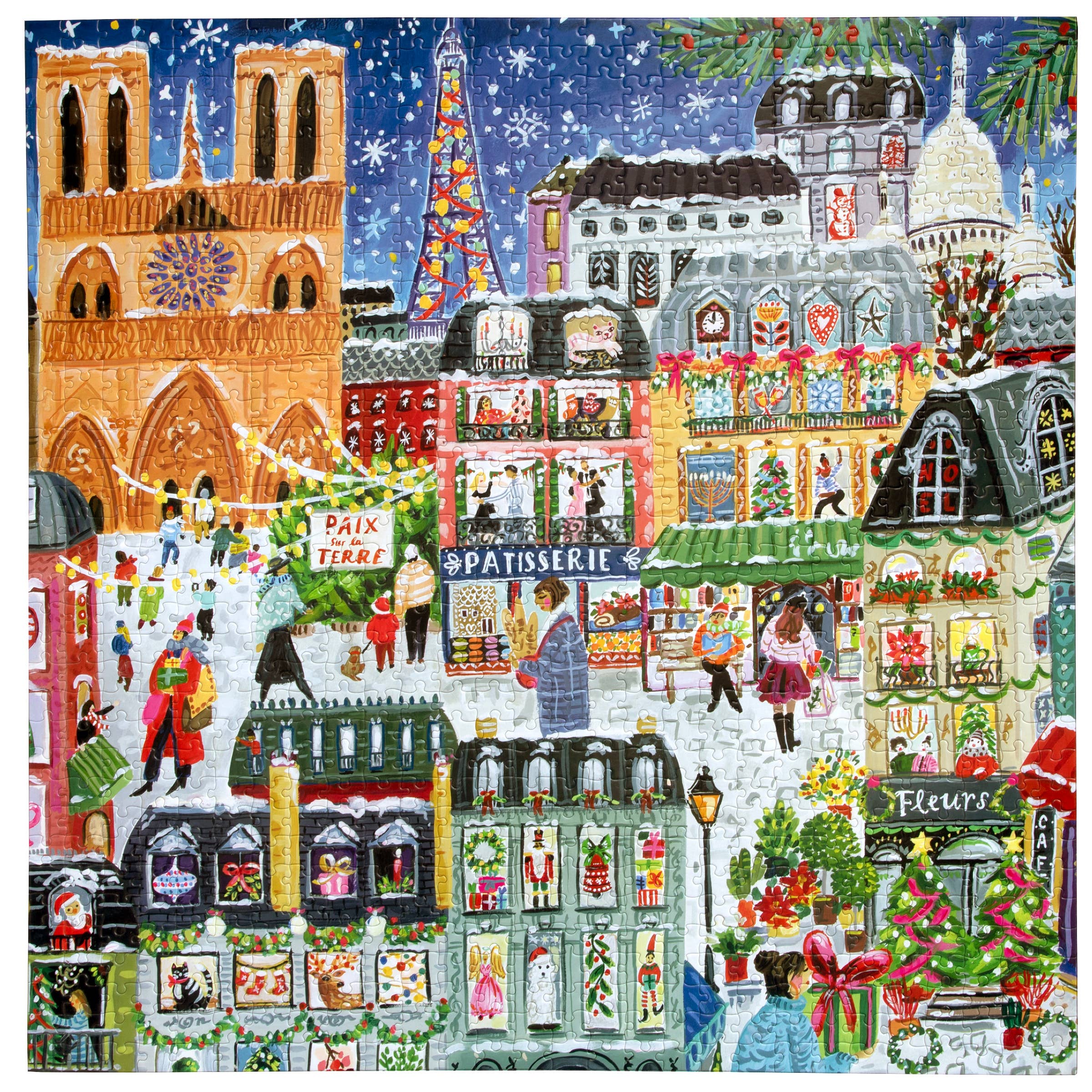 eeBoo - Vente Puzzle – adulte - Puzzle de 1000 pièces de Noël à Paris2