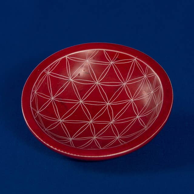 polanski speckstein - Wholesale Decorative Plate/Dish/Bowl - Lebensblume bowl red - soapstone