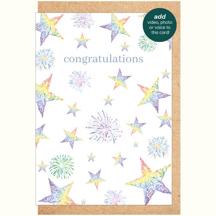 Tillykke QR Hilsenkort + video, foto, stemme NY for engroshandel hos Jen Winnett Eco Artist