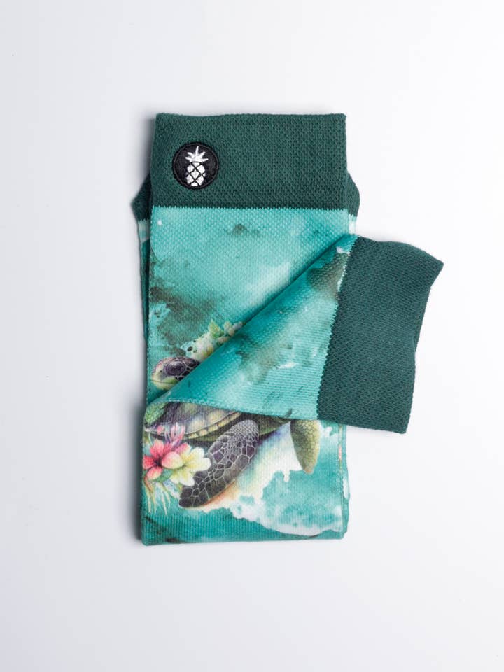 Just Fun Socks - Wholesale Socks - Unisex - Blossom Turtle Sea Voyage Printed Crew Socks - S/M3