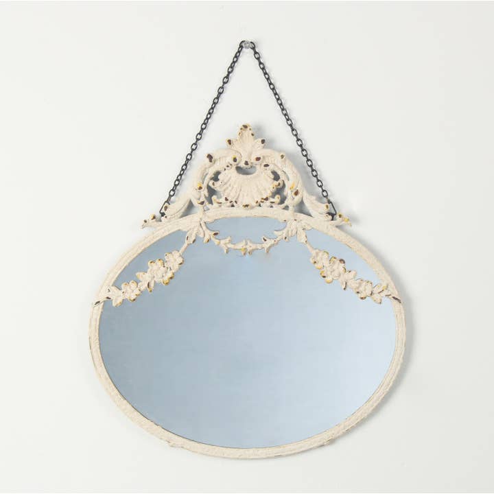 Originals International Ltd - Wholesale Wall Mirror - Cream Oval Swag Mirror