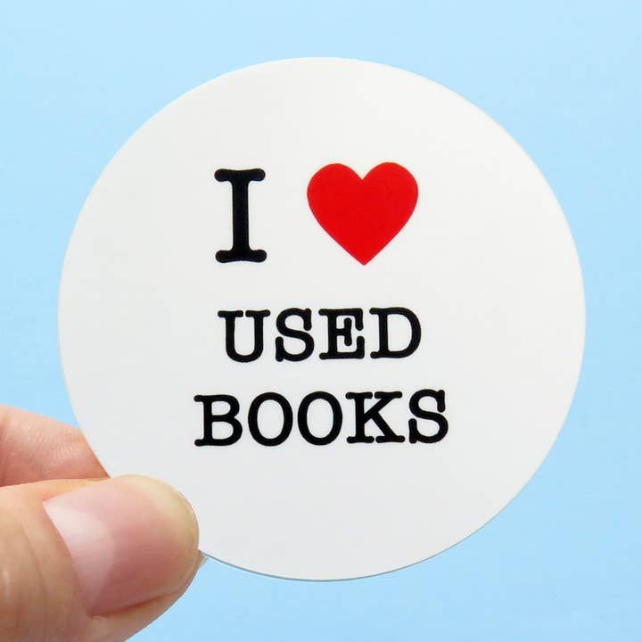 IK HOU VAN GEBRUIKTE BOEKEN Sticker boekwinkel cadeau voor wholesale door Word For Word Factory