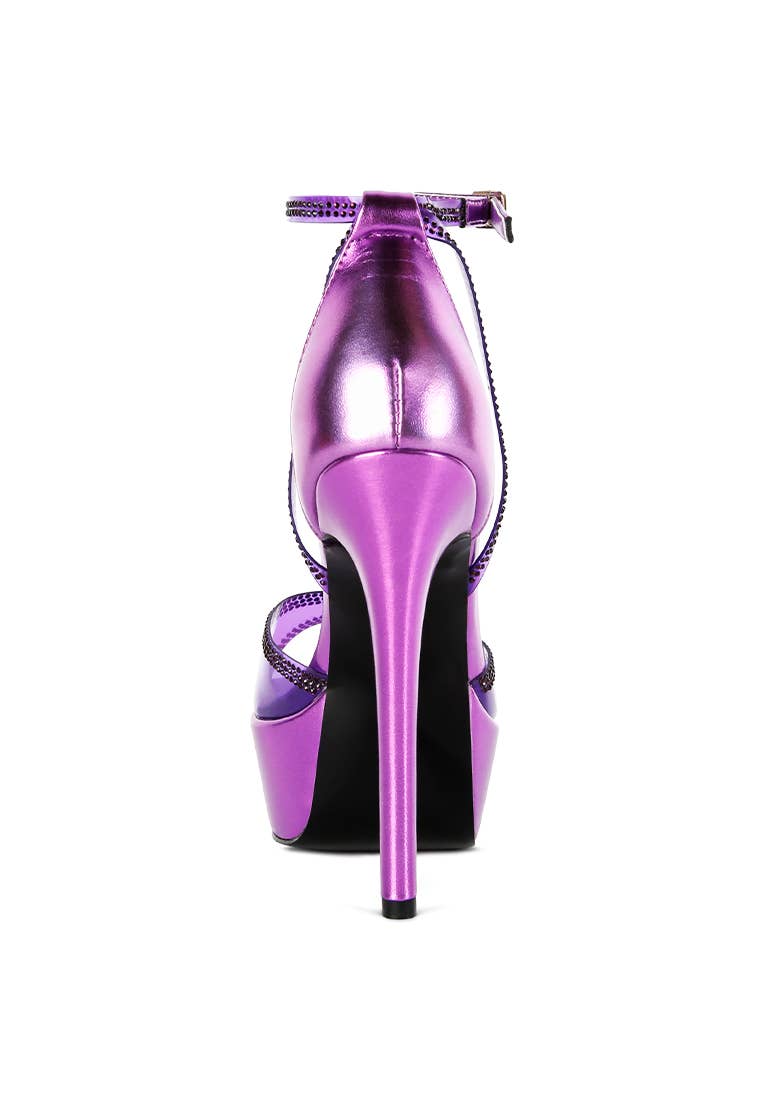 Rag Company - Wholesale Platform Heels - Women's - Cinderella Rhinestones Embellished Stiletto Platform Sandals4