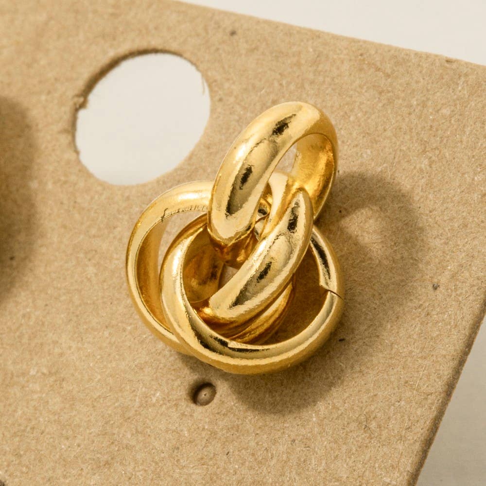 Fame Accessories - Wholesale Stud/Post Earrings - Metallic Knot Stud Earrings2