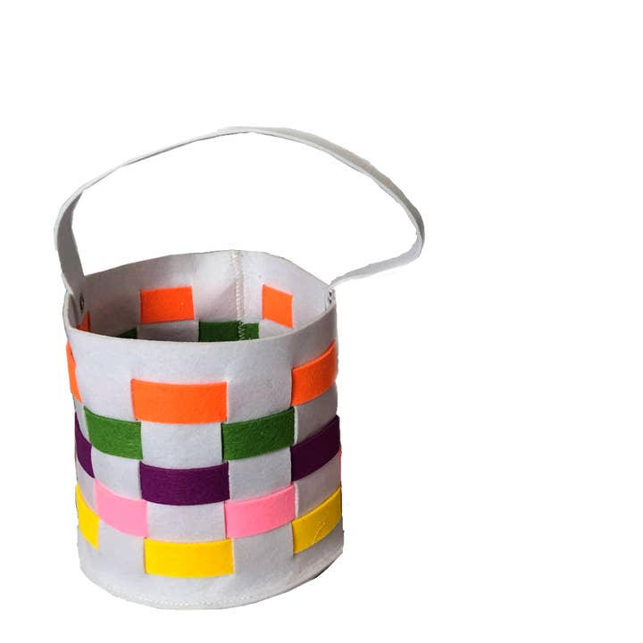 6.5" Spring Plaid check Felt bag/Bucket for wholesale by Bospak