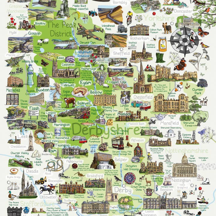 Derbyshire - Puzzle Emma Joustra pour la vente par Great British Jigsaws