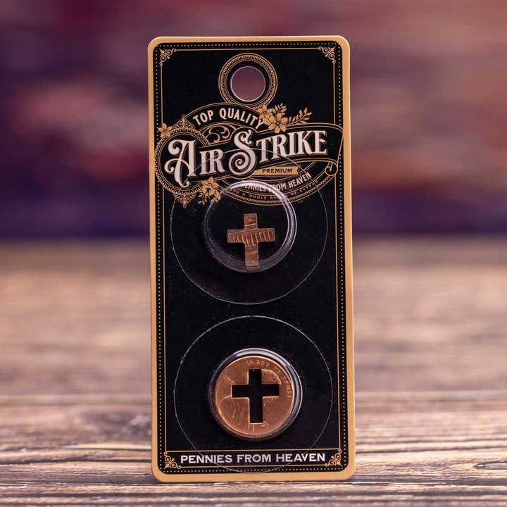 Airstrike - Wholesale Keepsake Coin/Token - Cross Penny Single Pack with Cut-out