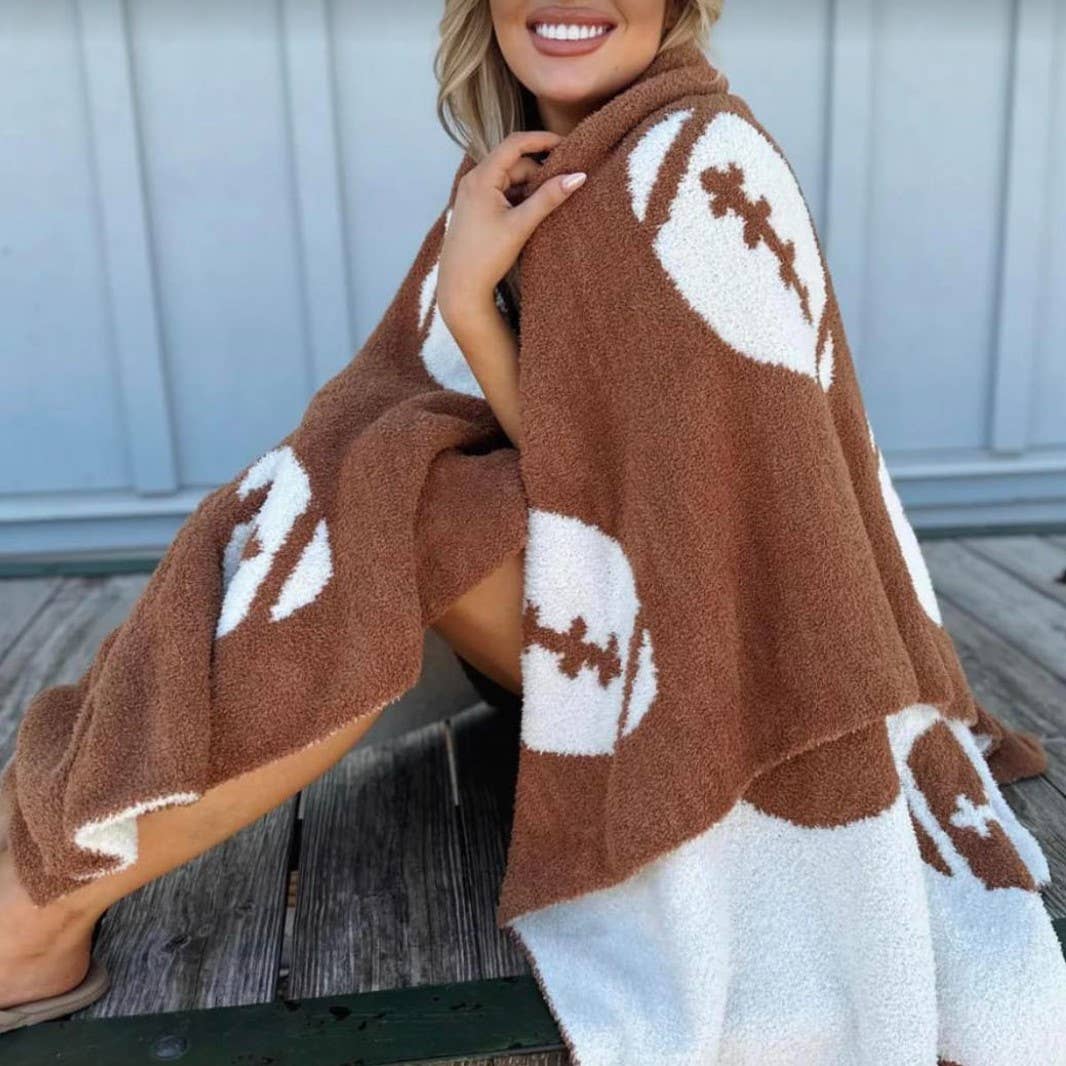 HIDDENBRAND - Wholesale Throw Blanket - football soft cozy knit sofa flannel throw blanket1