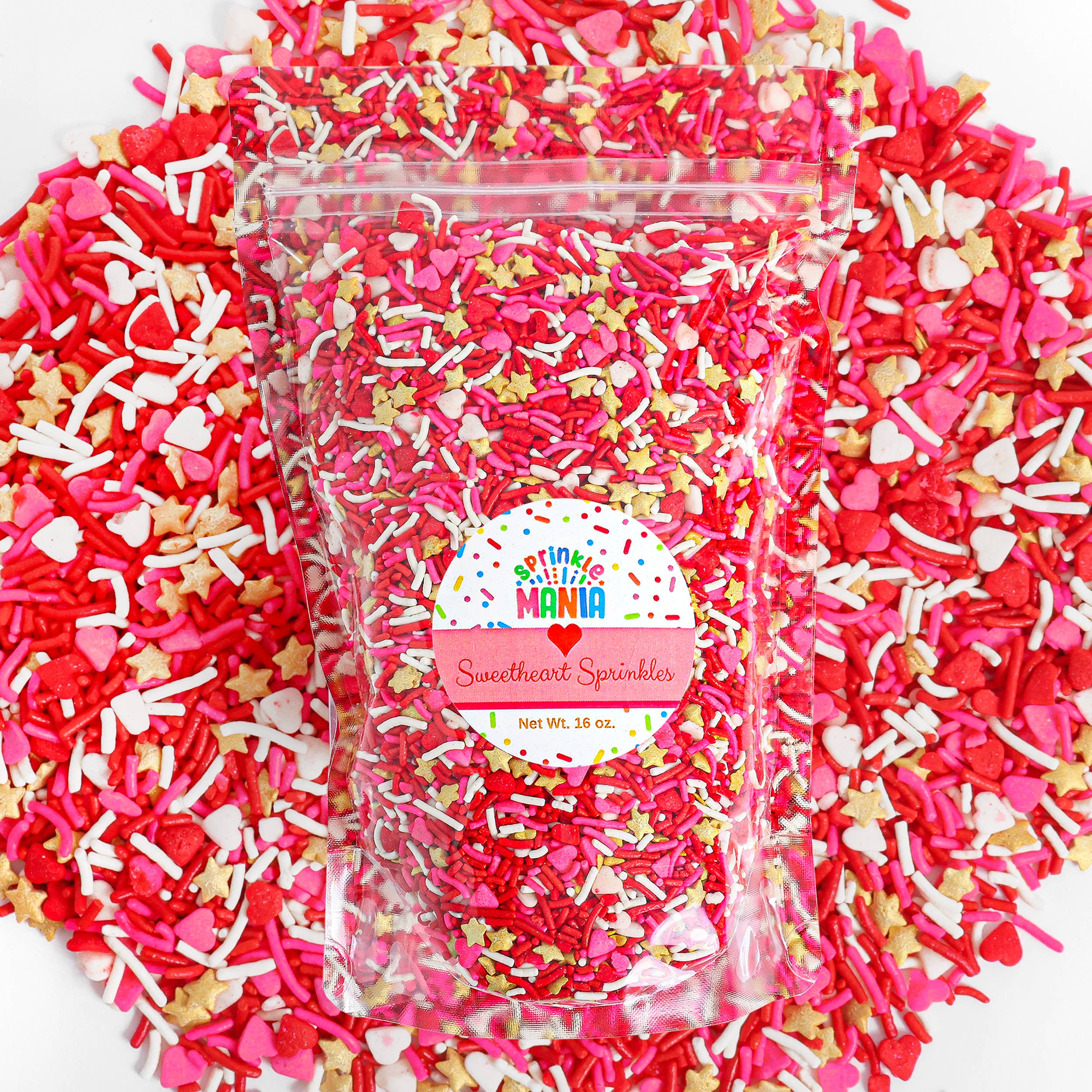 Sprinklemania - Wholesale Sprinkles - Sprinklemania Sprinkles : Sweetheart Blend, 16oz Bag0
