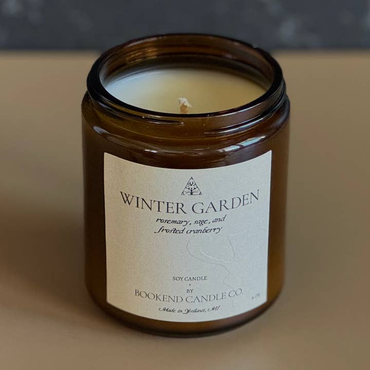 Winter Garden Soy Candle for wholesale by Bookend Candle Co.