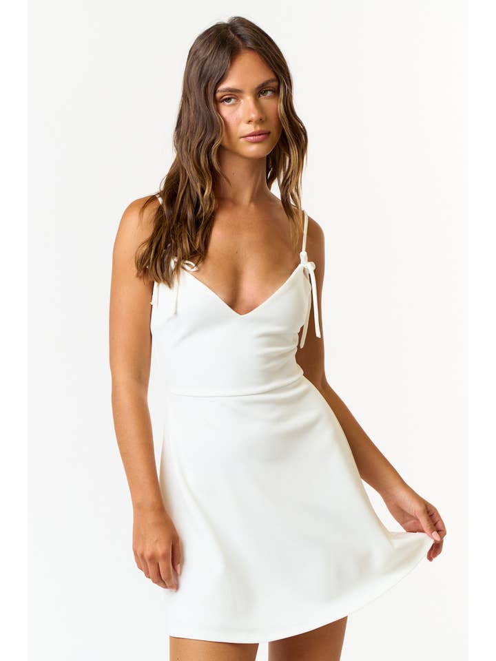 Blue Blush - Wholesale Dress - Women's - BD24000 BOW STRAP DETAIL A-LINE MINI DRESS