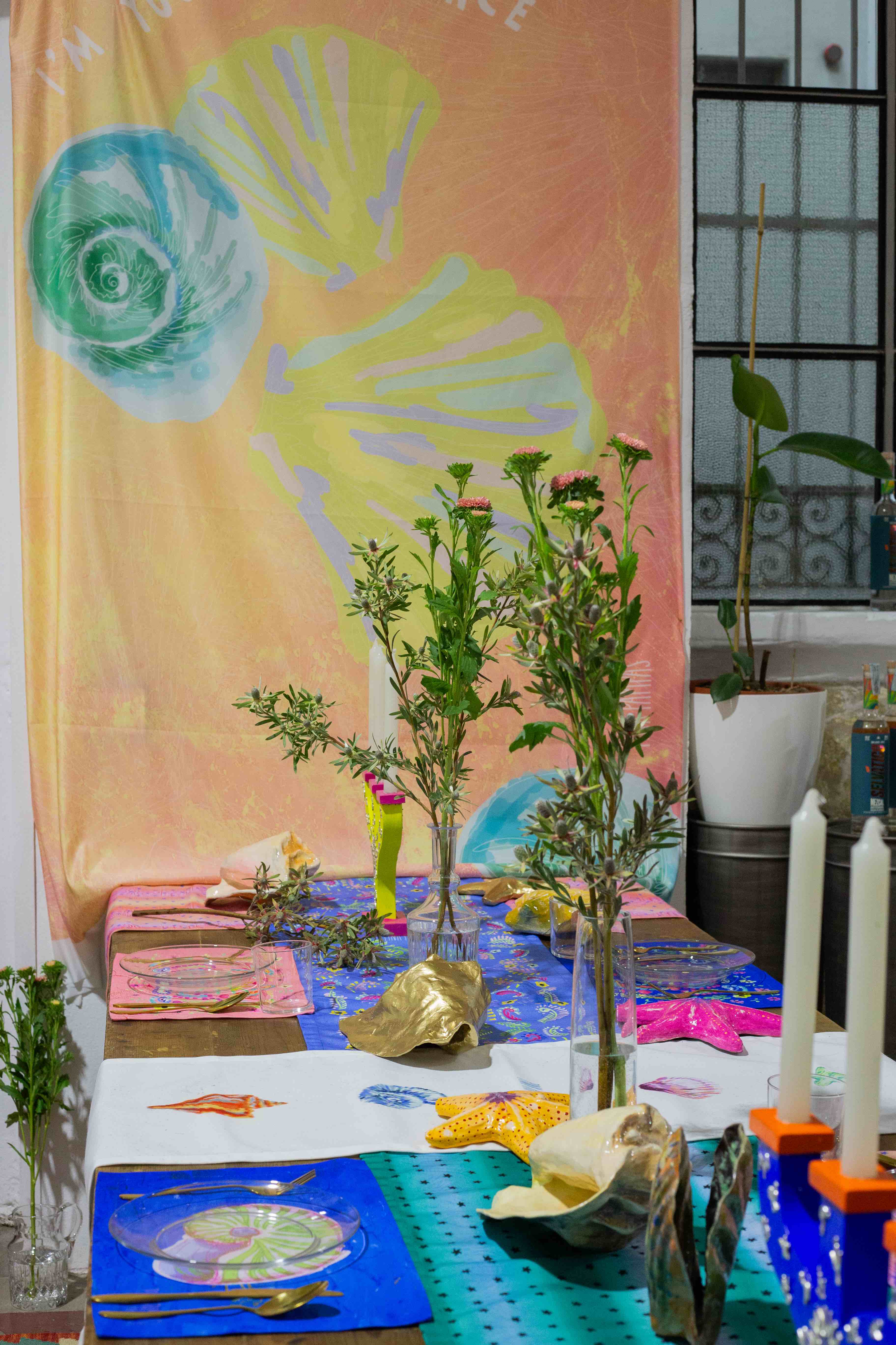 PINK PAMPAS – Engroshandel Bordløber – BORDLØBER „MARINA“ DIGITALT TRYK2