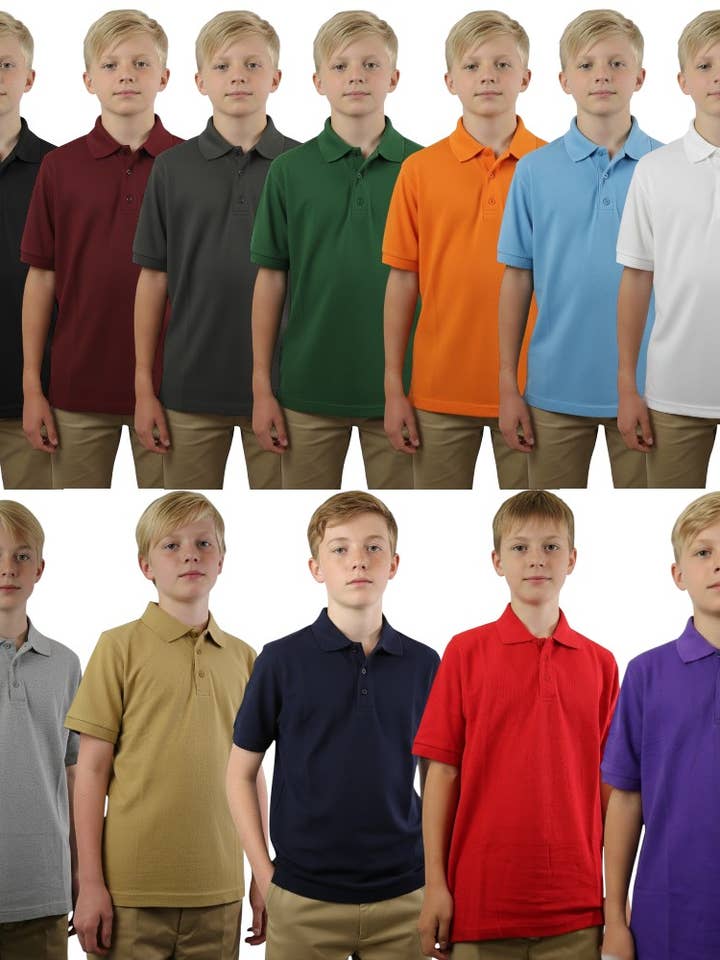 Hackies Kids School Uniform Polo Shirts – Assorted Colors for wholesale by Lime Tree Clothing Inc.