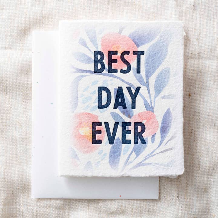 Best Day Ever | Tarjeta de felicitación de boda ecológica para venta al por mayor de Paper Baristas