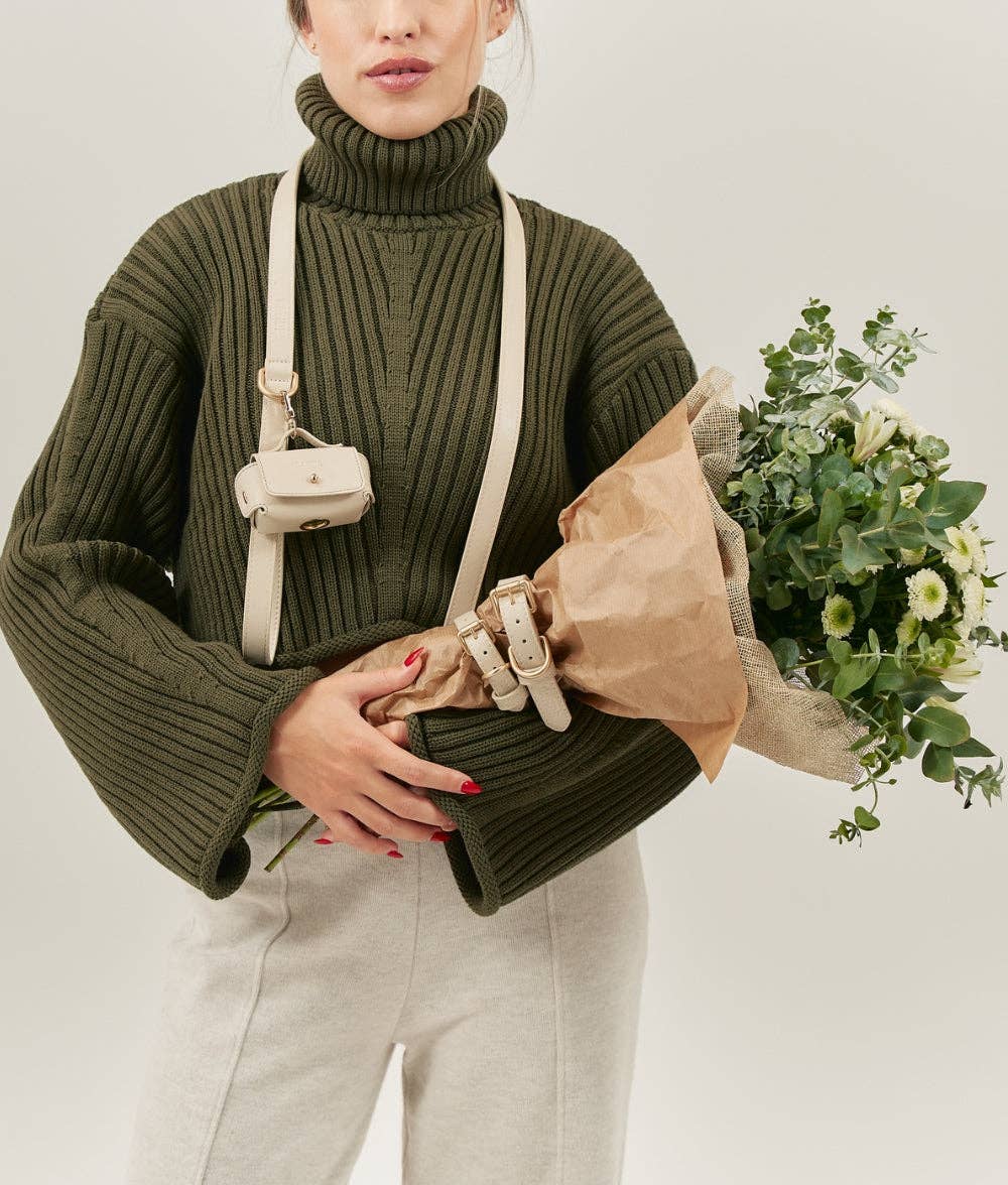 CAFIDE - Wholesale Pet Poop Bag Dispenser - Vegan Leather Beige Bag Holder, Jala3