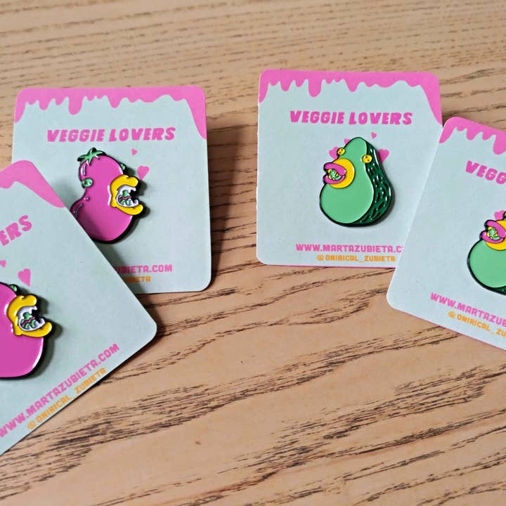 Zubieta Illustration – wholesale Nål och knapp för kavajslag – Avokado mjuk emaljstift | Veggie lover-serien