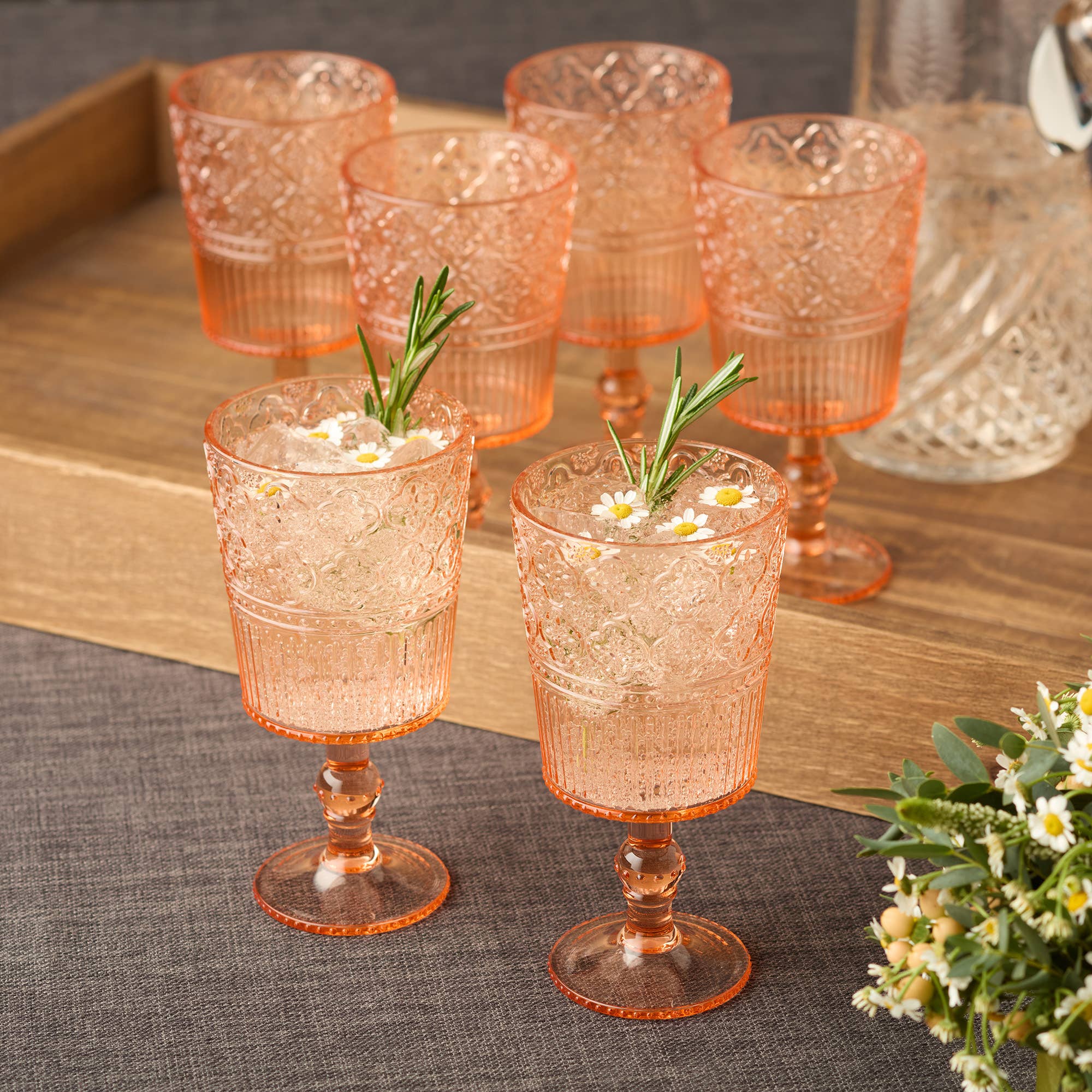 Certified International – wholesale Drinking glass/cup – Victoria Blush Acrylic All Purpose Goblet 14 oz.4