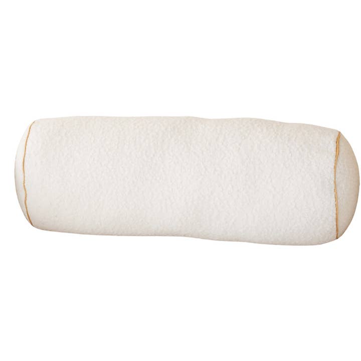 MINICAMP Ecru Boucle Bolster Pillow with Gold Trim for wholesale by MINICAMP