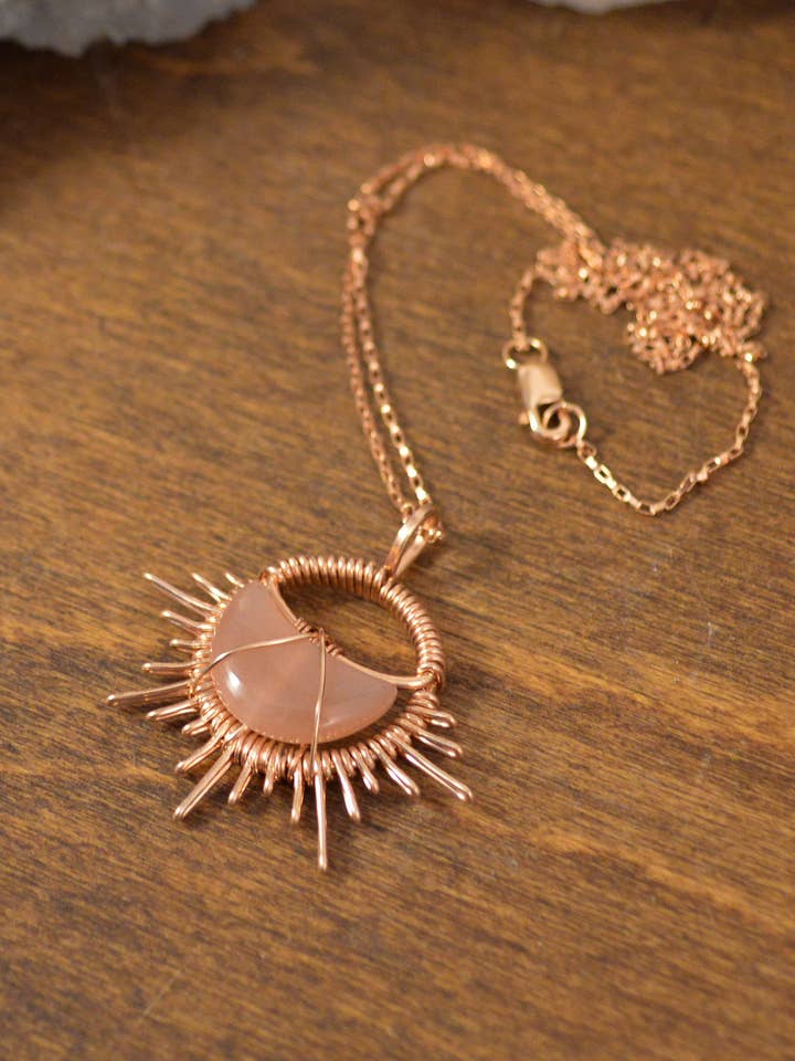 Crescent Moon Pendant Necklace for wholesale by Cat Horn Accessory