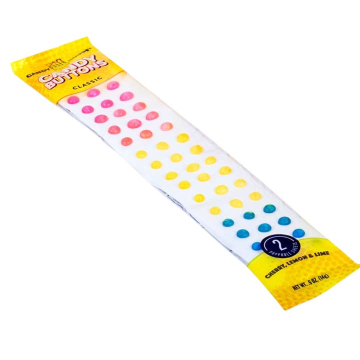 Candy Barn Express - Wholesale Hard Candy - Candy House Candy Buttons Classic Clip Strip - 12 Ct Strip