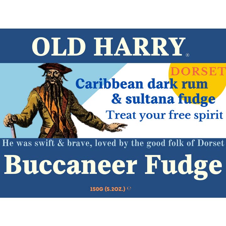 Old Harry Buccaneer Luxury Dorset Artisan Fudge for wholesale by Dorset Chocolate