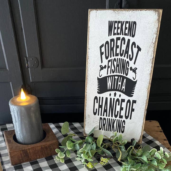 PRÉVISIONS DE FIN DE SEMAINE DE PÊCHE AVEC POSSIBILITÉ DE BOIRE pour la vente par Dudley's Cottage & Gifts