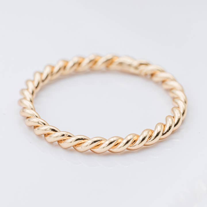 Gold-Plated Baby Ring, Twisted Band Kids Ring Stackable Ring for wholesale by Cherished Moments