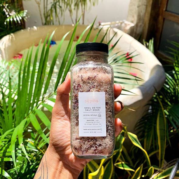 Self goddess - Wholesale Bath soak/milk - Soul Detox Rose Salt Soak - Crystal Infused3