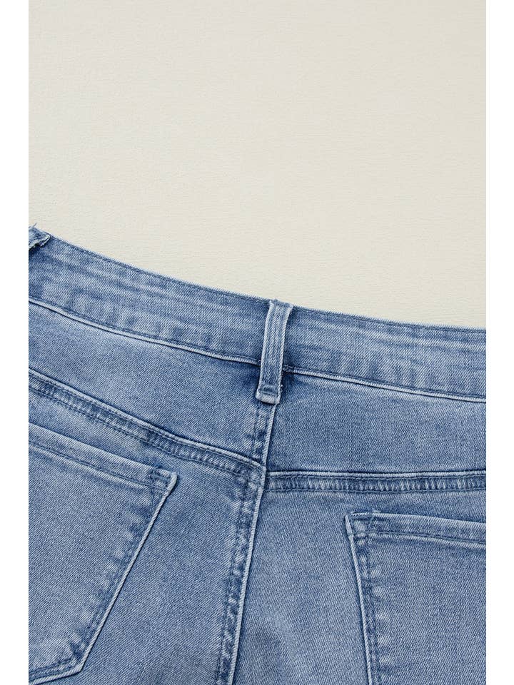 Ashleigh Blue Acid Wash Distressed Wide Leg High Waist Jeans for wholesale on Faire5