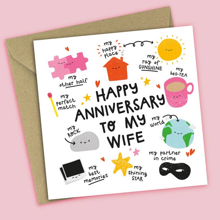 Funny Anniversary Card • All The Things You Are • For Wife for wholesale by Twisted Haggis