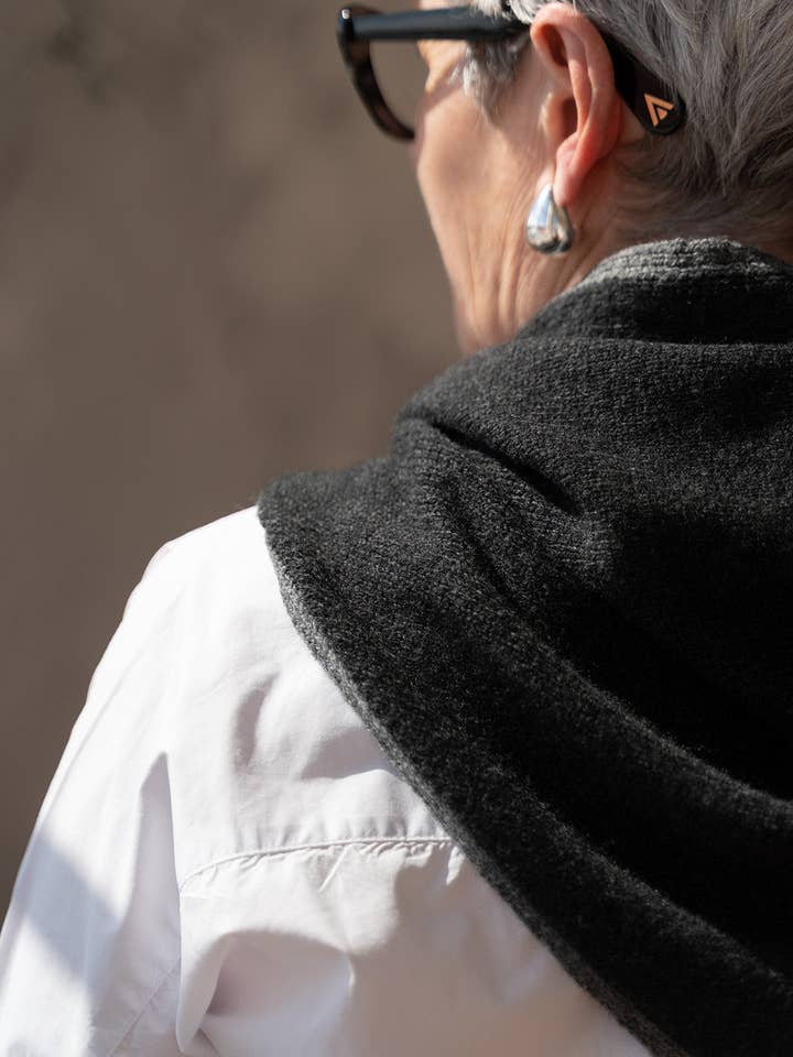 Charcoal Triangle Scarf for wholesale by Hilary Jane Keyes