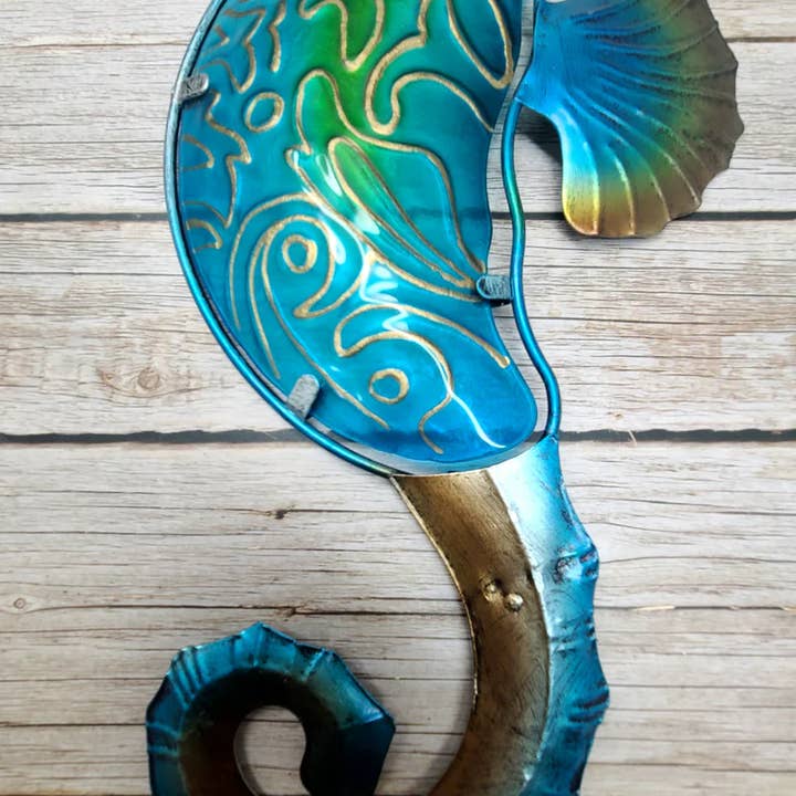 Orlando Warehouse84 - Wholesale Wall Art Set - Glass and Metal Seahorse Wall Decor