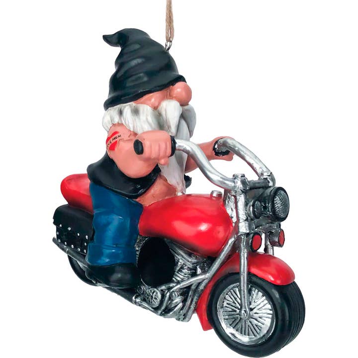 Gnome On Motorcycle Birdhouse for wholesale by Spoontiques, Inc
