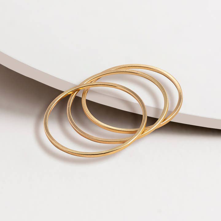 Super Amazing - Wholesale Bangle bracelet - 3 Piece Matt Finish Bangle Set