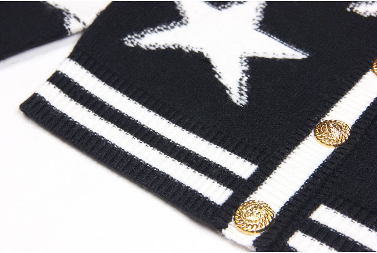 Productseeker – wholesale Cardigan – Women’s – JK029 Cozy Star-Patterned Knit Cardigan Jacket9