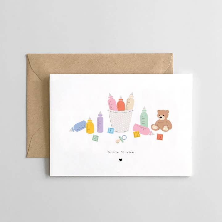 Spaghetti & Meatballs - Wholesale Baby Card - Bottle Service - New Baby Card