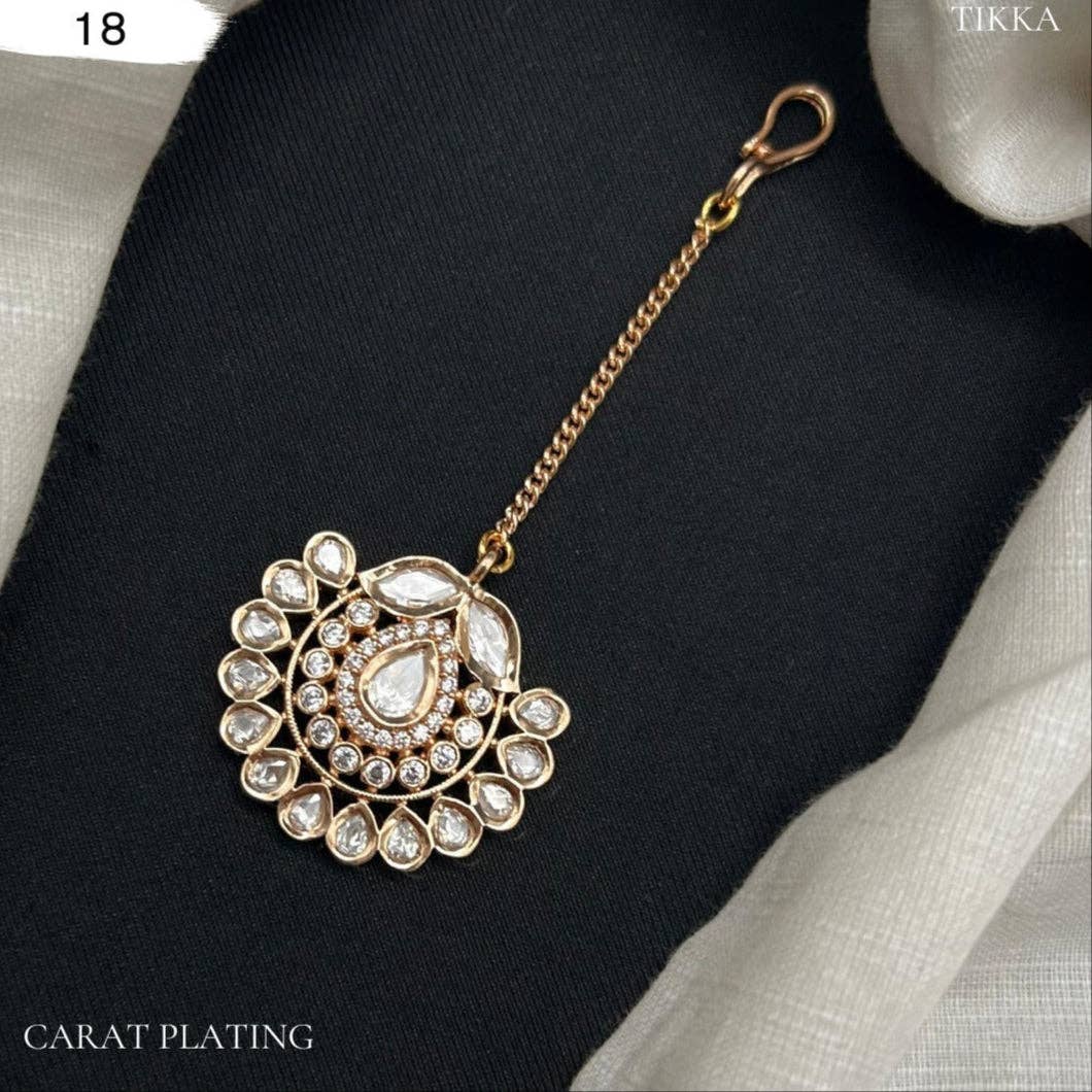 Vinnis Jewelry - Wholesale Jewelry Set - Noor Kundan Maang Tikka – Gold-Plated Bridal Head Jewelry0