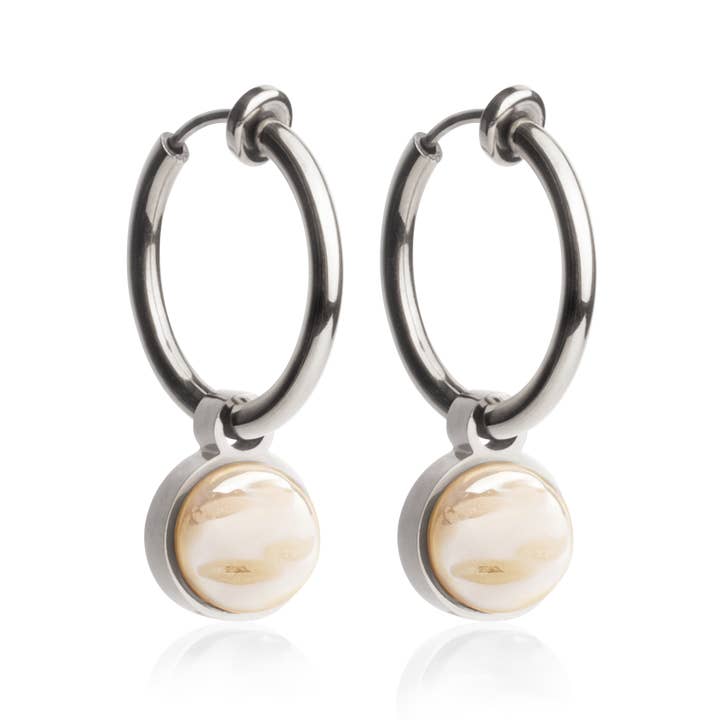 Orecchini Mix & Match con pendente • argento/marrone sabbia • 18 mm per la vendita all'ingrosso da parte di ALEXASCHA