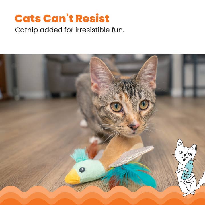 Pet Palette Distribution - Wholesale Pet Toy - Cat - Catstages Flapperz Duck Cat Toy Brown