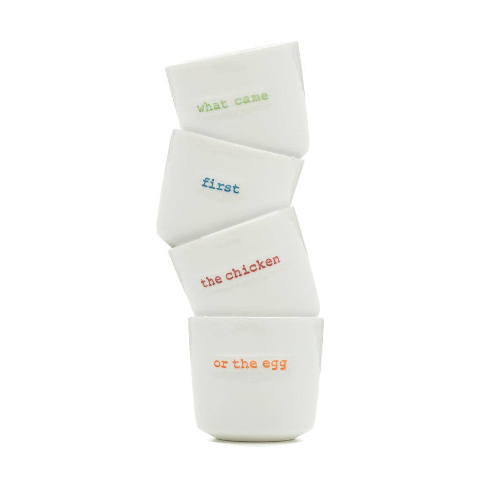 Forma House – wholesale Egg cup/holder – Keith Brymer Jones - what came first  the chicken or the egg0