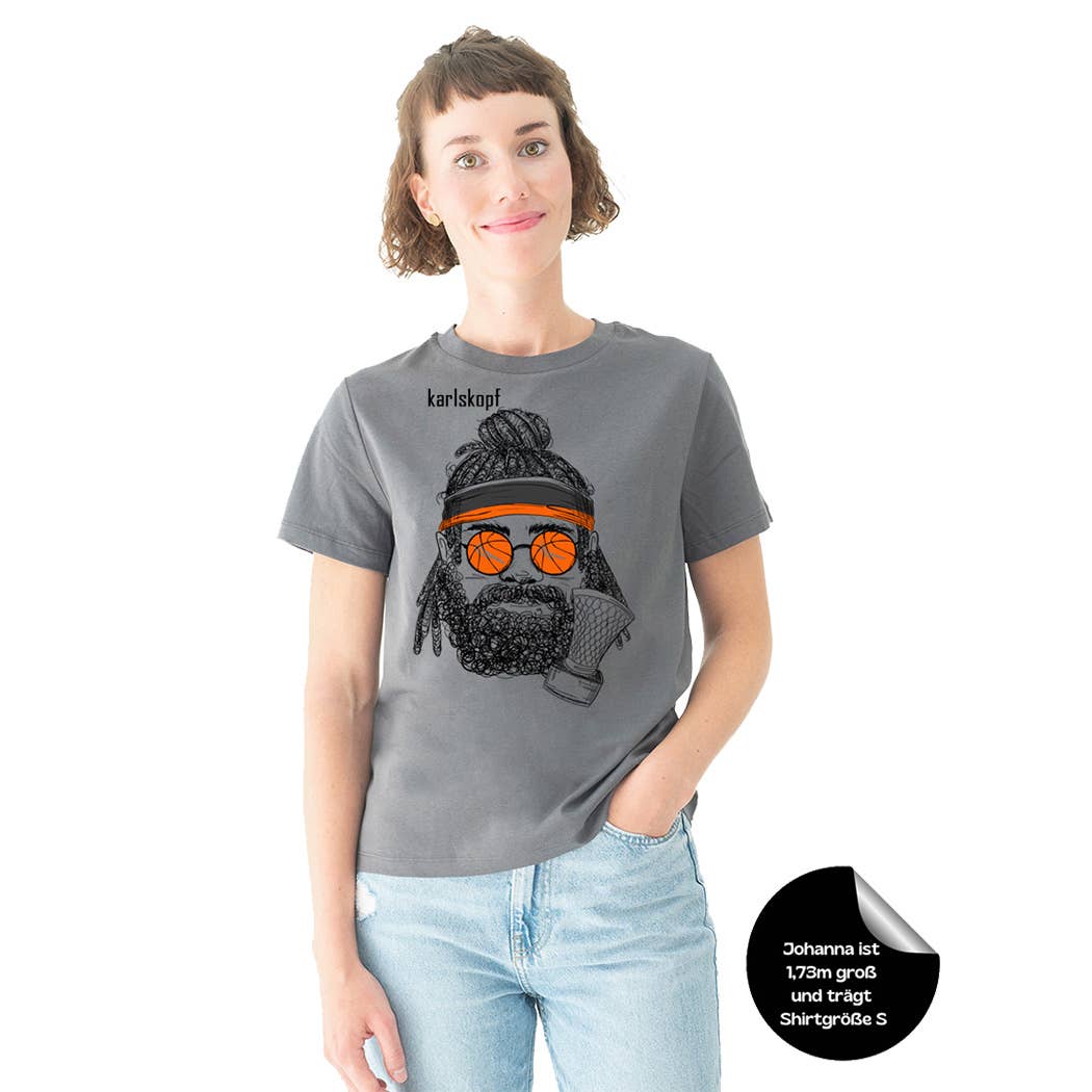 karlskopf - Wholesale Screen Printed T-Shirt - Women's - BASKETBALLER Shirt for women | 100% organic cotton0