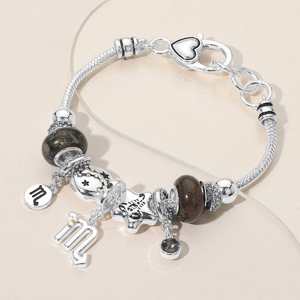 Sensibling Corp. - Vendita all'ingrosso Braccialetto con ciondolo/pendente - ARIETE - Braccialetto con Ciondolo Simbolo Oroscopo Segno Zodiacale con Perline15