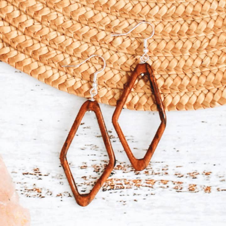 Træ Diamond Hoops for engroshandel hos Upavim Crafts