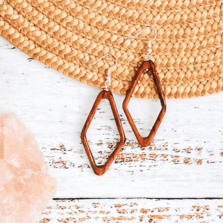 Aros de madera y diamantes para venta al por mayor de Upavim Crafts