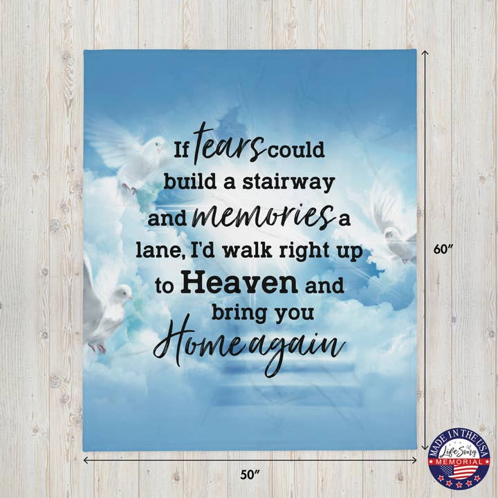 LifeSong Milestones - Wholesale Throw Blanket - Sympathy Dove Memorial Blanket: If Tears Could Build3