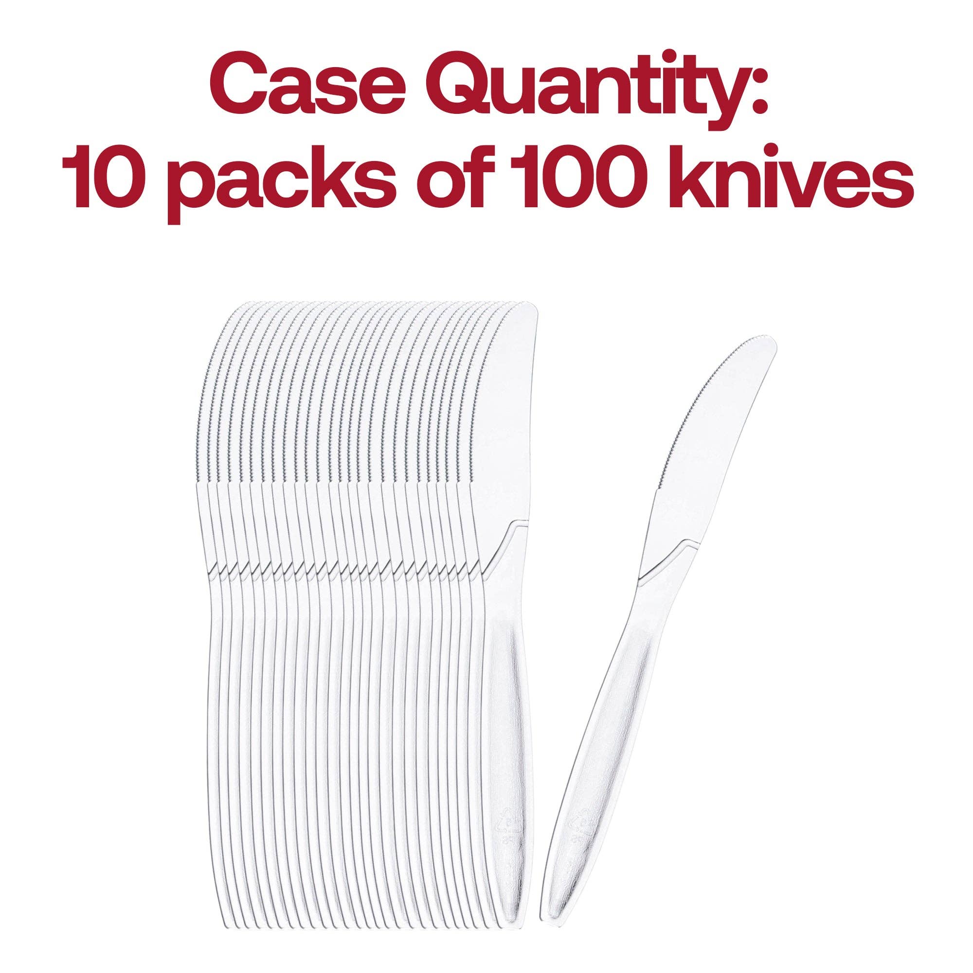 Smarty had a Party - Wholesale Disposable Servingware Set - Clear Plastic Disposable Knives - 100 pcs3