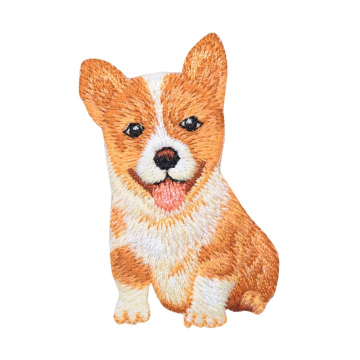 Corgi valphund sittande helkropp broderat strykmärke för wholesale av Wholesale Applique