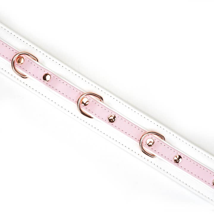 Liebe Seele - Wholesale Pet Collar - Cat/Dog - White & Pink Fairy Leather Collar with Leash2