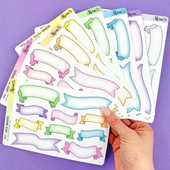 Autocollants de bannière colorés et grands - Beaucoup de couleurs ! pour la vente par Shine Sticker Studio